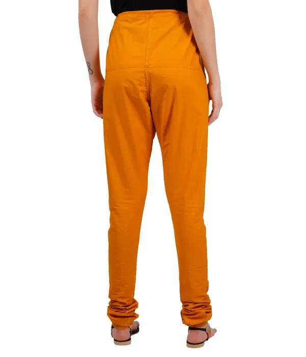 Fire_Yellow_Women_Cotton_Churidar/Gathering_Pant_With_Dupatta_Set_-Solid_Ethnic_Sleek_Ankle_-Regular_Fit-Office_|_Outdoor_Wear