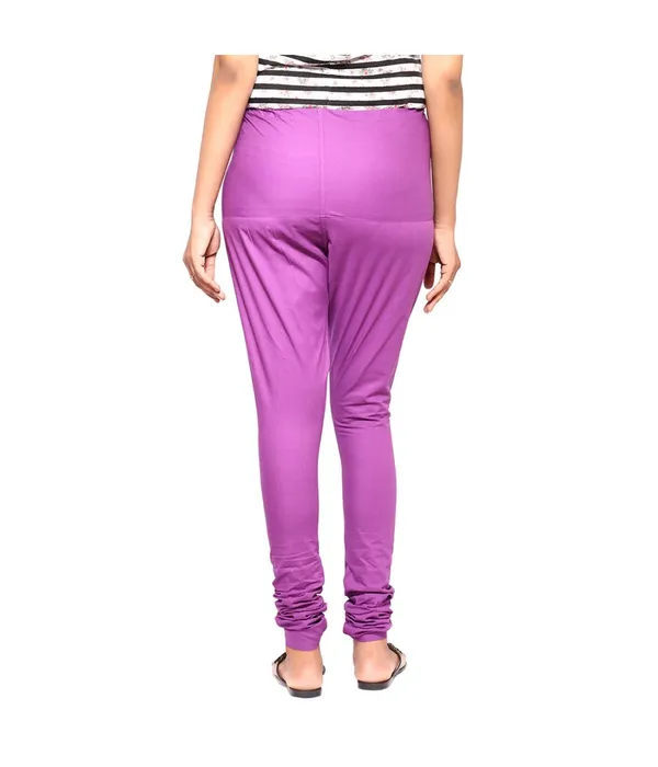 Magenta_Violet_Women_Cotton_Churidar/Gathering_Pant_With_Dupatta_Set_-Solid_Ethnic_Sleek_Ankle_-Regular_Fit-Office_|_Outdoor_Wear