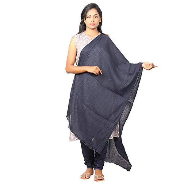 Black_Women_Cotton_Churidar/Gathering_Pant_With_Dupatta_Set_-Solid_Ethnic_Sleek_Ankle_-Regular_Fit-Office_|_Outdoor_Wear