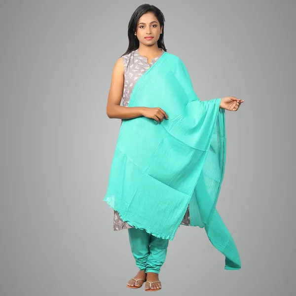Rama_Green_Women_Cotton_Churidar/Gathering_Pant_With_Dupatta_Set_-Solid_Ethnic_Sleek_Ankle_-Regular_Fit-Office_|_Outdoor_Wear