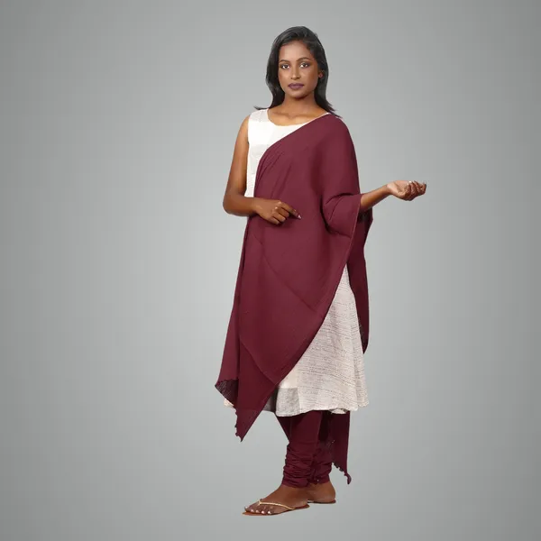 Gathering_Dupatta_Set-Rosewood_Meroon