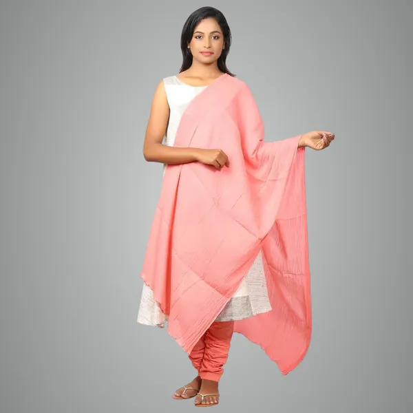 Shell_Pink_Women_Cotton_Churidar/Gathering_Pant_With_Dupatta_Set_-Solid_Ethnic_Sleek_Ankle_-Regular_Fit-Office_|_Outdoor_Wear