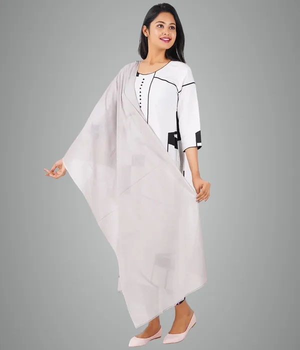 Happy Bunny Alloy Grey Salwar Pant Dupatta Colour Combo Ethnic