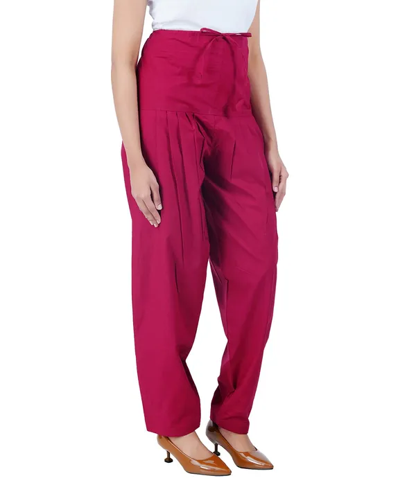 Burgundy_Maroon_Salwar_Pant_Dupatta_Colour_Combo_-_Ethnic_Style_-_Comfort_Fit_With_Drawstring_For_Office_And_All_Day_Wear
