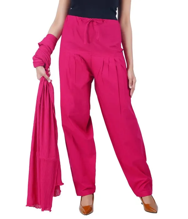 Bright_Pink_Salwar_Pant_Dupatta_Colour_Combo_-_Ethnic_Style_-_Comfort_Fit_With_Drawstring_For_Office_And_All_Day_Wear