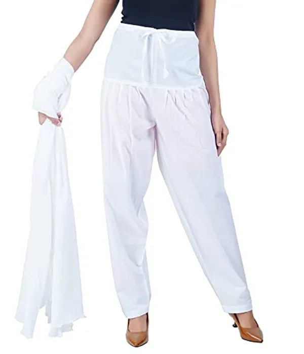 Blanco_White_Salwar_Pant_Dupatta_Colour_Combo_-_Ethnic_Style_-_Comfort_Fit_With_Drawstring_For_Office_And_All_Day_Wear