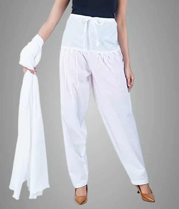 Blanco_White_Salwar_Pant_Dupatta_Colour_Combo_-_Ethnic_Style_-_Comfort_Fit_With_Drawstring_For_Office_And_All_Day_Wear