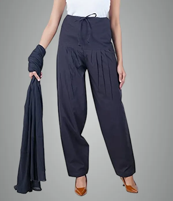 Charcoal_Grey_Salwar_Pant_Dupatta_Colour_Combo_-_Ethnic_Style_-_Comfort_Fit_With_Drawstring_For_Office_And_All_Day_Wear