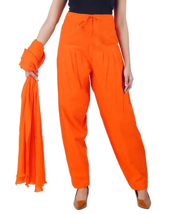 Coral_Orange_Salwar_Pant_Dupatta_Colour_Combo_-_Ethnic_Style_-_Comfort_Fit_With_Drawstring_For_Office_And_All_Day_Wear