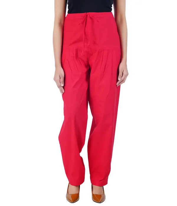 Chilly_Red_Salwar_Pant_Dupatta_Colour_Combo_-_Ethnic_Style_-_Comfort_Fit_With_Drawstring_For_Office_And_All_Day_Wear