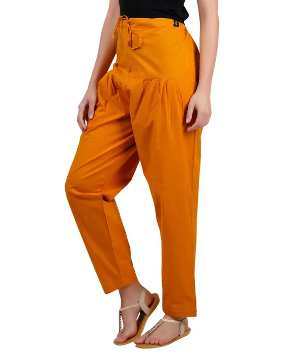 Fire_Yellow_Salwar_Pant_Dupatta_Colour_Combo_-_Ethnic_Style_-_Comfort_Fit_With_Drawstring_For_Office_And_All_Day_Wear