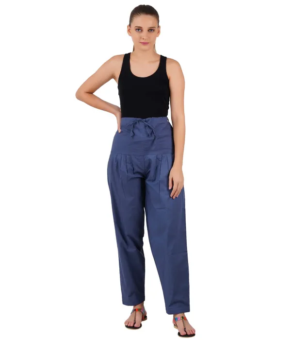 Indigo_Blue_Salwar_Pant_Dupatta_Colour_Combo_-_Ethnic_Style_-_Comfort_Fit_With_Drawstring_For_Office_And_All_Day_Wear