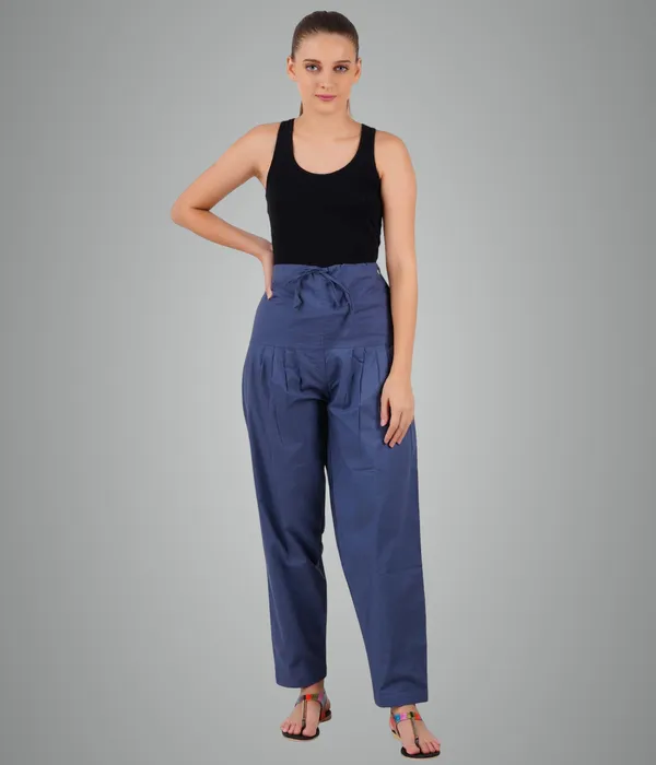 Indigo_Blue_Salwar_Pant_Dupatta_Colour_Combo_-_Ethnic_Style_-_Comfort_Fit_With_Drawstring_For_Office_And_All_Day_Wear