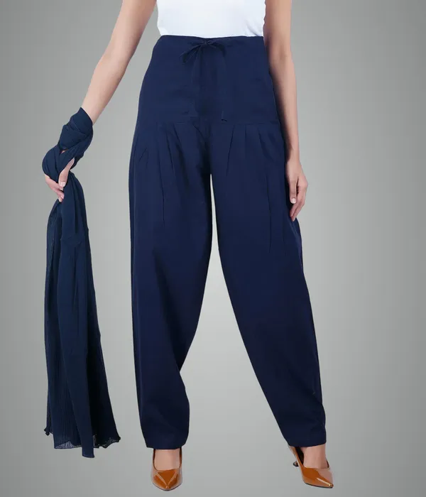 Midnight_Blue_Salwar_Pant_Dupatta_Colour_Combo_-_Ethnic_Style_-_Comfort_Fit_With_Drawstring_For_Office_And_All_Day_Wear