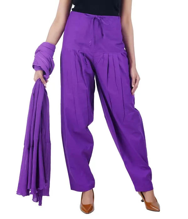 Magenta_Violet_Salwar_Pant_Dupatta_Colour_Combo_-_Ethnic_Style_-_Comfort_Fit_With_Drawstring_For_Office_And_All_Day_Wear
