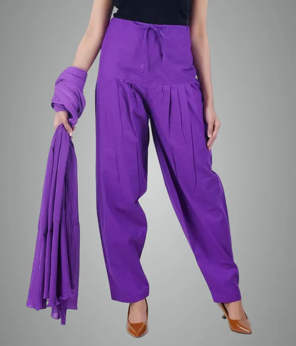 Magenta_Violet_Salwar_Pant_Dupatta_Colour_Combo_-_Ethnic_Style_-_Comfort_Fit_With_Drawstring_For_Office_And_All_Day_Wear