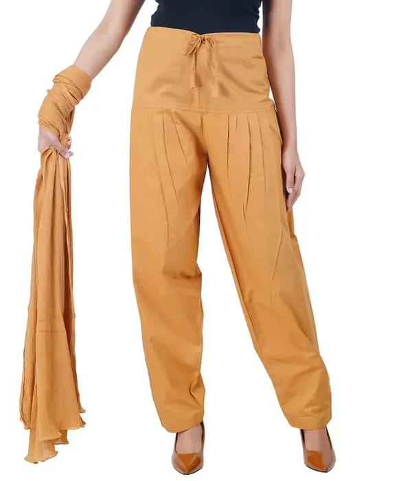 Mustard_Yellow_Salwar_Pant_Dupatta_Colour_Combo_-_Ethnic_Style_-_Comfort_Fit_With_Drawstring_For_Office_And_All_Day_Wear