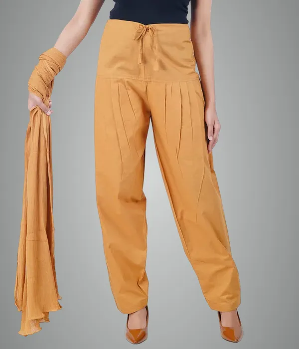 Mustard_Yellow_Salwar_Pant_Dupatta_Colour_Combo_-_Ethnic_Style_-_Comfort_Fit_With_Drawstring_For_Office_And_All_Day_Wear