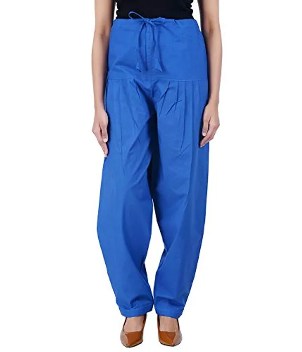 Plum_Blue_Salwar_Pant_Dupatta_Colour_Combo_-_Ethnic_Style_-_Comfort_Fit_With_Drawstring_For_Office_And_All_Day_Wear