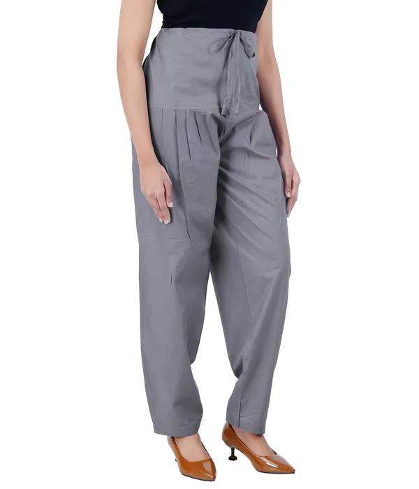 Steel_Grey_Salwar_Pant_Dupatta_Colour_Combo_-_Ethnic_Style_-_Comfort_Fit_With_Drawstring_For_Office_And_All_Day_Wear