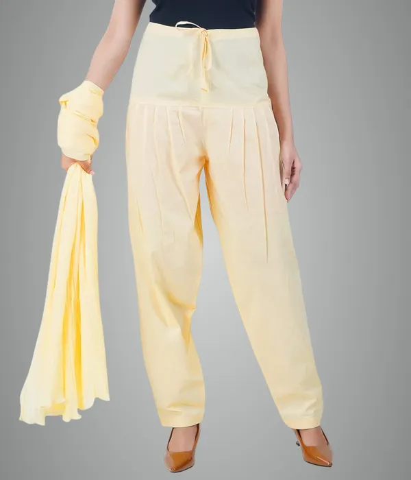 Cream_Salwar_Pant_Dupatta_Colour_Combo_-_Ethnic_Style_-_Comfort_Fit_With_Drawstring_For_Office_And_All_Day_Wear