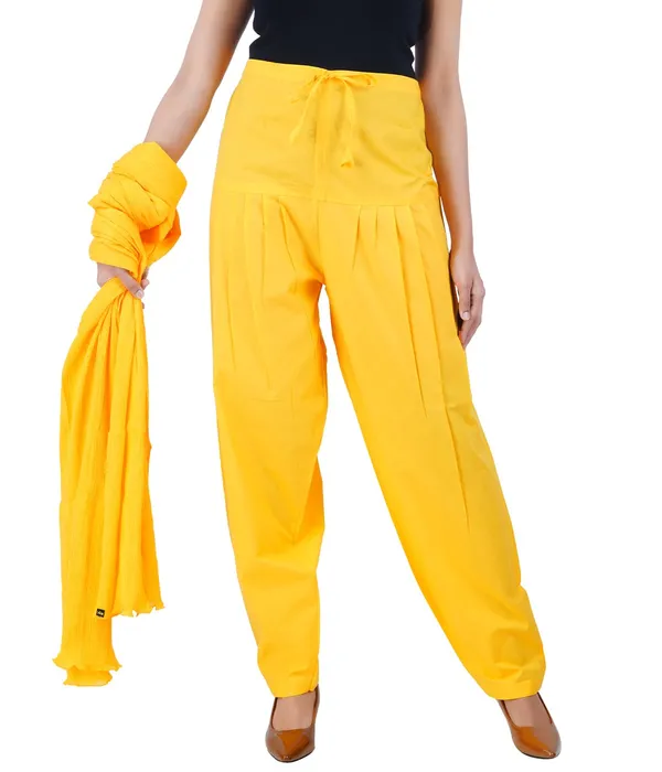 Summer_Yellow_Salwar_Pant_Dupatta_Colour_Combo_-_Ethnic_Style_-_Comfort_Fit_With_Drawstring_For_Office_And_All_Day_Wear