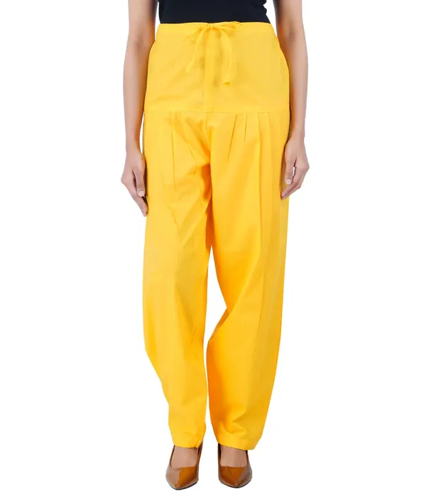 Summer_Yellow_Salwar_Pant_Dupatta_Colour_Combo_-_Ethnic_Style_-_Comfort_Fit_With_Drawstring_For_Office_And_All_Day_Wear