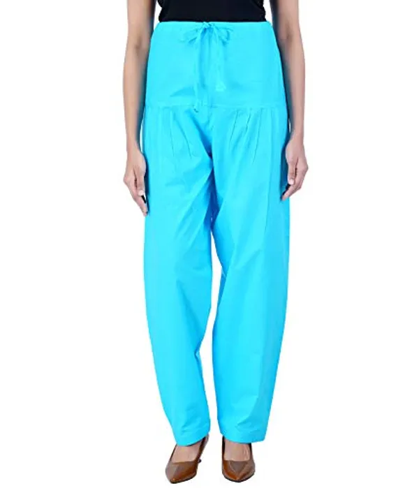 Turq_Blue_Salwar_Pant_Dupatta_Colour_Combo_-_Ethnic_Style_-_Comfort_Fit_With_Drawstring_For_Office_And_All_Day_Wear