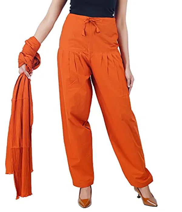 Burnt_Orange_Salwar_Pant_Dupatta_Colour_Combo_-_Ethnic_Style_-_Comfort_Fit_With_Drawstring_For_Office_And_All_Day_Wear