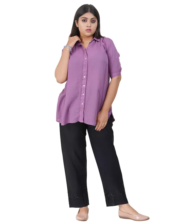 Happy_Bunny_Women's_100%_Cotton_Ethinic_Parallel_Pants_-_Embroidered_Lace_Hem_Ankle_Length_Trousers,_Comfortable_Elastic_Drawstring_Waist_with_Pockets,_Stylish_Casual_&_Formal_Wear