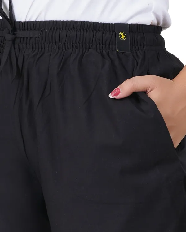 Happy_Bunny_Women's_100%_Cotton_Ethinic_Parallel_Pants_-_Embroidered_Lace_Hem_Ankle_Length_Trousers,_Comfortable_Elastic_Drawstring_Waist_with_Pockets,_Stylish_Casual_&_Formal_Wear