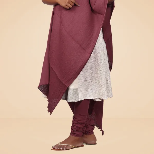 Gathering_Dupatta_Set-Rosewood_Meroon