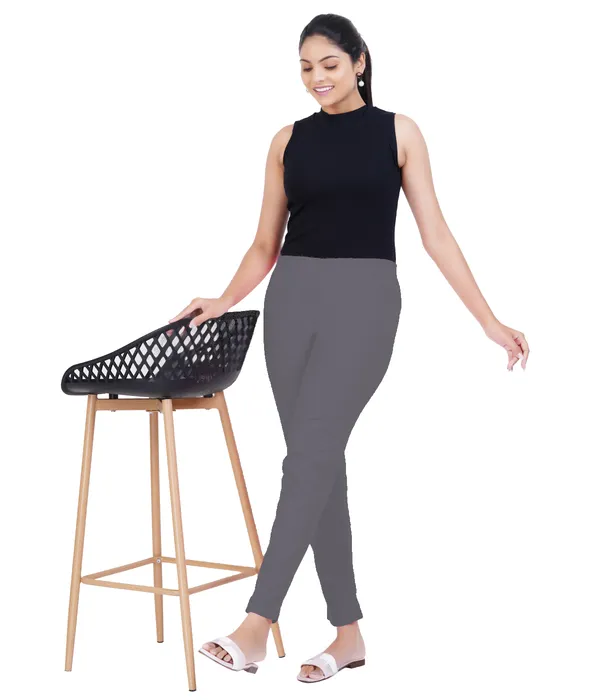 Stone_Grey_Rayon_Lycra_Pencil_Pant_For_Women