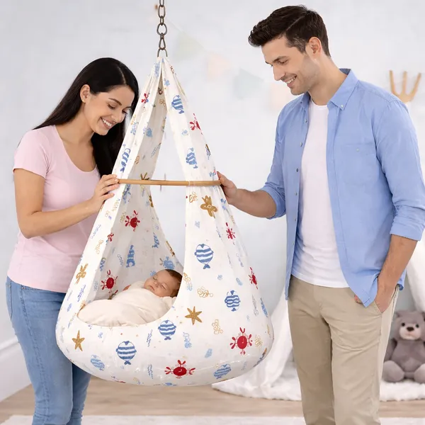 Multicolor_100%_Soft_&_Strong_Cotton_Baby_Cradle_Cloth_Only_(Thottil_Hanging_Swing_Jhula_Uyyala)_-_New_Born_|_0-3_Years|_Large_Width_For_Heavy_And_Tall_Babies