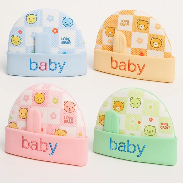 Multicolor_100%_Cotton_Caps_For_Baby_Pack_Of_4