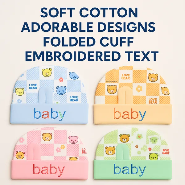 Multicolor_100%_Cotton_Caps_For_Baby_Pack_Of_4