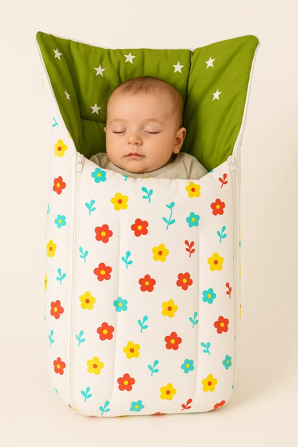 Green_Cotton_Soft,_Washable_&_Skin-Friendly_Carry_Nest_Cum_Bed_For_Baby