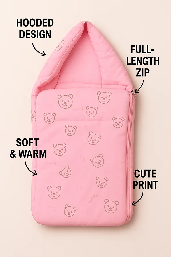 Pink_Printed_Sleeveless_Carry_Nest_Cum_Bed_For_Baby