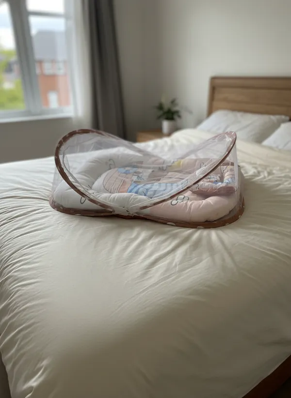 Cream_Mosquito_Net_Tent_Mattress_Set_With_Neck_Pillow_Pirate_Print