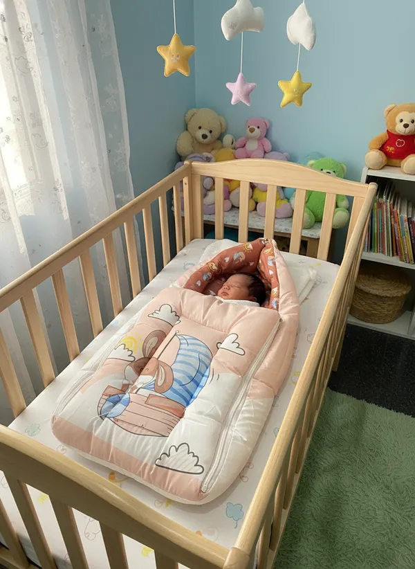 Cream_3_In_1_Baby_Carry_Nest_Cum_Sleeping_Bag_Pirate_Print