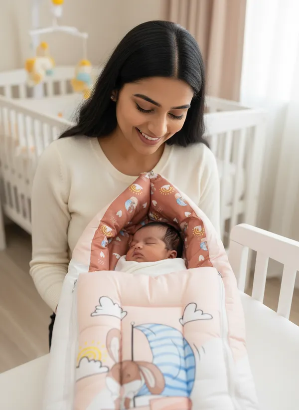 Cream_3_In_1_Baby_Carry_Nest_Cum_Sleeping_Bag_Pirate_Print