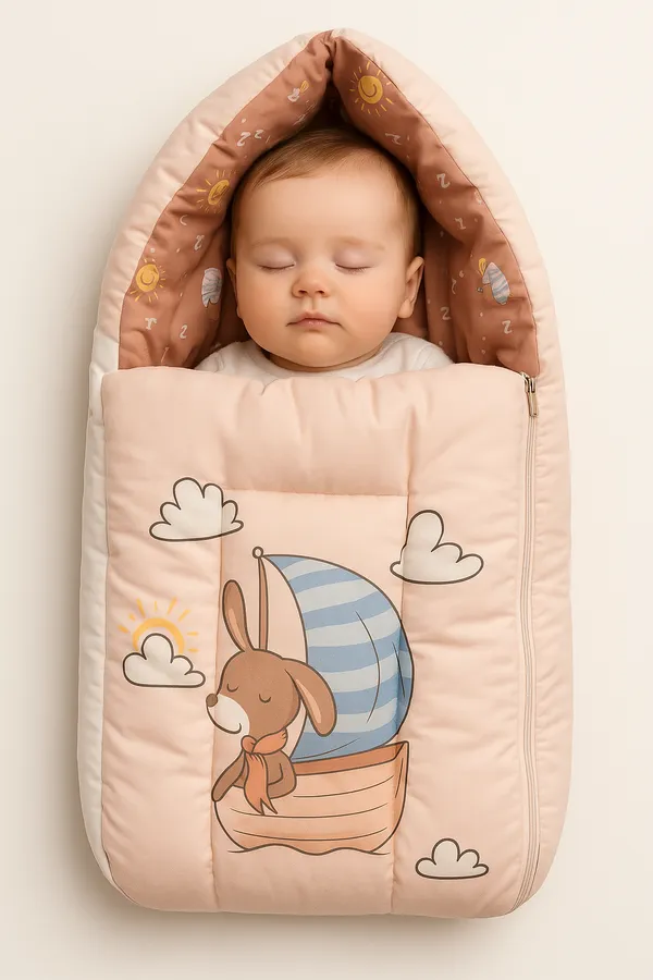 Cream_3_In_1_Baby_Carry_Nest_Cum_Sleeping_Bag_Pirate_Print