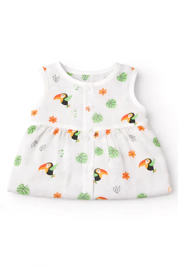 Premium_Breathable_Muslin_Cotton_Sleeveless_Baby_Frock_Tropical_Toucan_Print_Muslin_Cotton_Baby_Dress_(6_Months_???_1_Year)__|_Soft_Summer_Wear_for_Newborn_&_Infant_Baby.