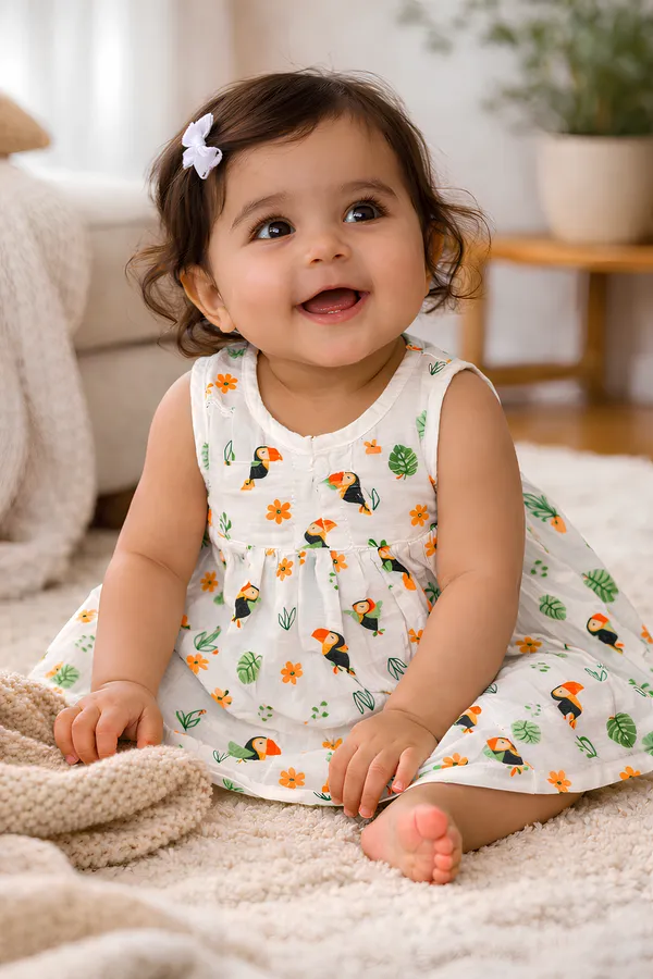 Premium_Muslin_Cotton_Baby_Dress_???_Cute_Toucan_Jungle_Print_|_Soft_Breathable_Summer_Dress_|_6_Months_to_1_Year_Baby_Girl
