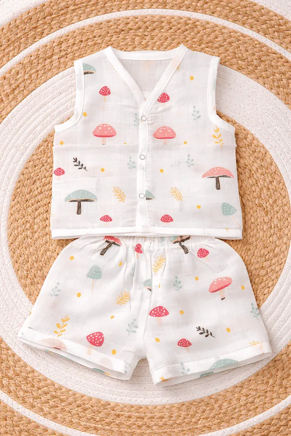 Premium_Muslin_Cotton_Baby_Jabla_&_Shorts_Set_???_Mushroom_Print_Ultra_Soft_Breathable_Sleeveless_Front_Button_Summer_Outfit_???_Lightweight_Skin_Friendly_Newborn_&_Infant_Wear_(0-12_Months)