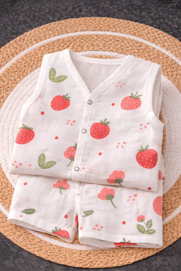 Premium_Muslin_Cotton_Baby_Jabla_&_Shorts_Set_???_Strawberry_Print_Ultra_Soft_Breathable_Sleeveless_Front_Button_Summer_Outfit_???_Lightweight_Skin_Friendly_Newborn_&_Infant_Wear_(0-12_Months)