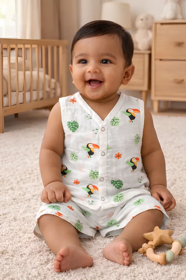 Premium_Muslin_Cotton_Baby_Jabla_&_Shorts_Set_???_Toucan_Print_Ultra_Soft_Breathable_Sleeveless_Front_Button_Summer_Outfit_???_Lightweight_Skin_Friendly_Newborn_&_Infant_Wear_(0-12_Months)