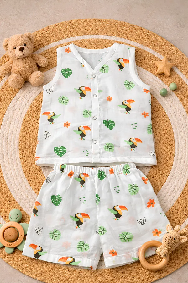 Premium_Muslin_Cotton_Baby_Jabla_&_Shorts_Set_???_Toucan_Print_Ultra_Soft_Breathable_Sleeveless_Front_Button_Summer_Outfit_???_Lightweight_Skin_Friendly_Newborn_&_Infant_Wear_(0-12_Months)