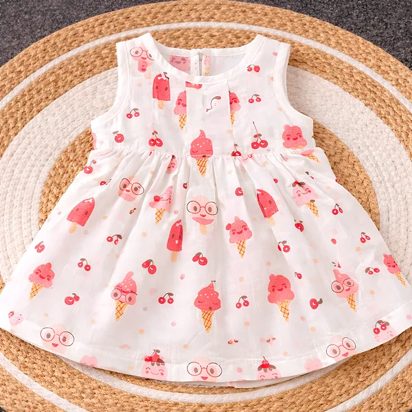 Premium_Muslin_Cotton_Ice_Cream_Print_Baby_Girl_Dress_(6_Months_???_1_Year)_|_Soft_&_Breathable_Summer_Wear