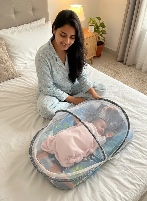 Multicolor_Mosquito_Net_Tent_Mattress_Set_With_Neck_Pillow_Boy_Print